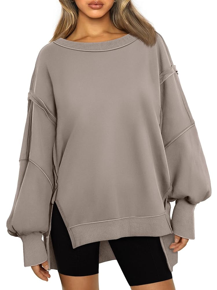 SUNBS Womens Oversized Sweatshirts Hoodies Crewneck Shirts Fall Outfits Teen Girls Y2k Winter Clothes