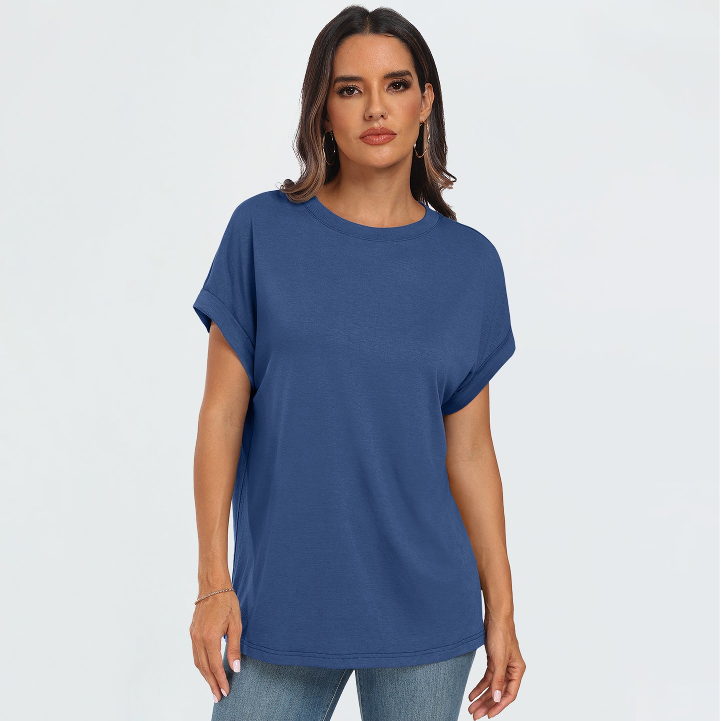 SUNBS Womens Tops Oversized Business Casual Shirts Loose Fit Short Sleeve Tshirts Summer Clothes Fashion Trendy Outfit