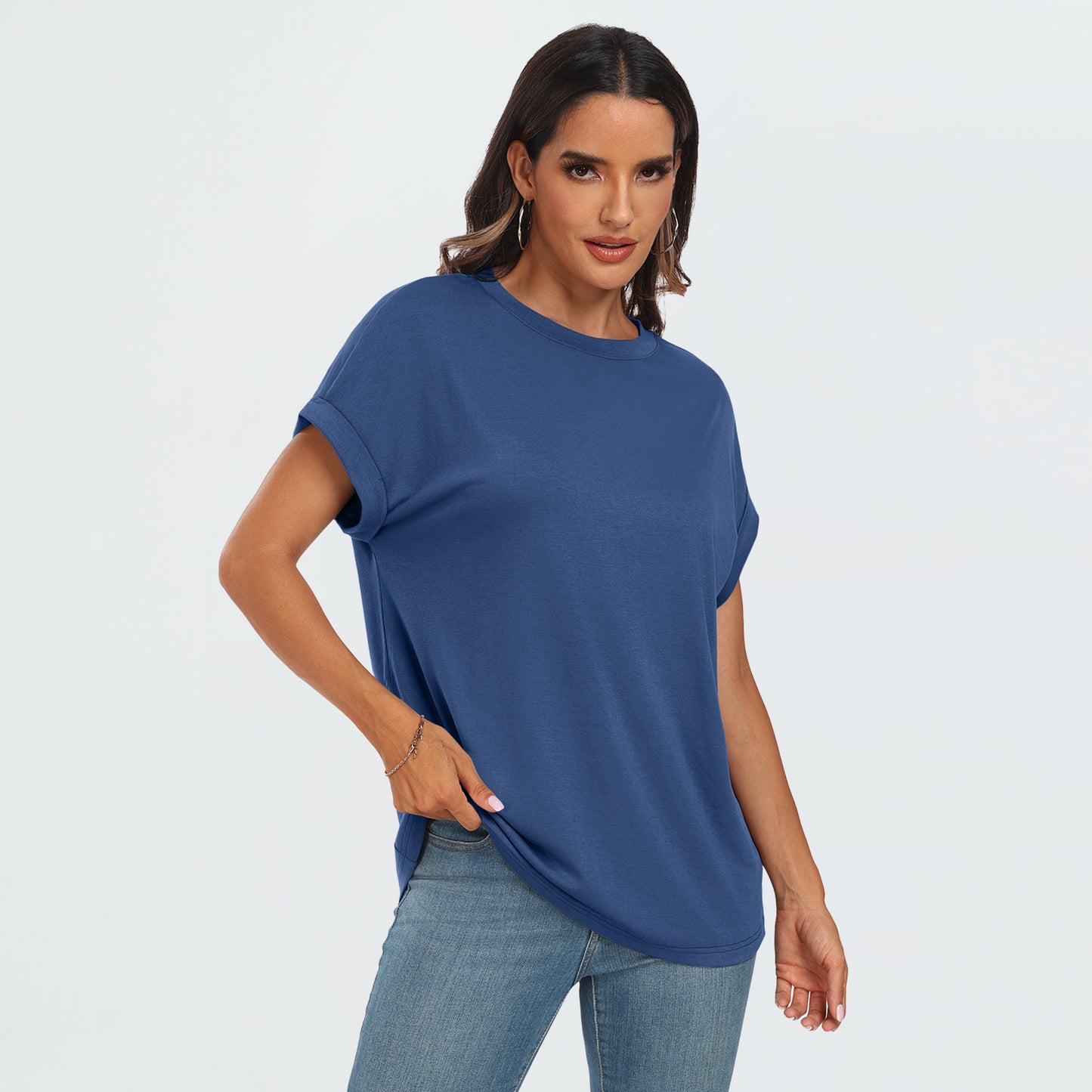 SUNBS Womens Tops Oversized Business Casual Shirts Loose Fit Short Sleeve Tshirts Summer Clothes Fashion Trendy Outfit