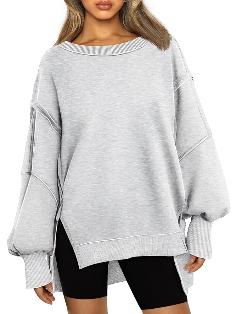 SUNBS Womens Oversized Sweatshirts Hoodies Crewneck Shirts Fall Outfits Teen Girls Y2k Winter Clothes