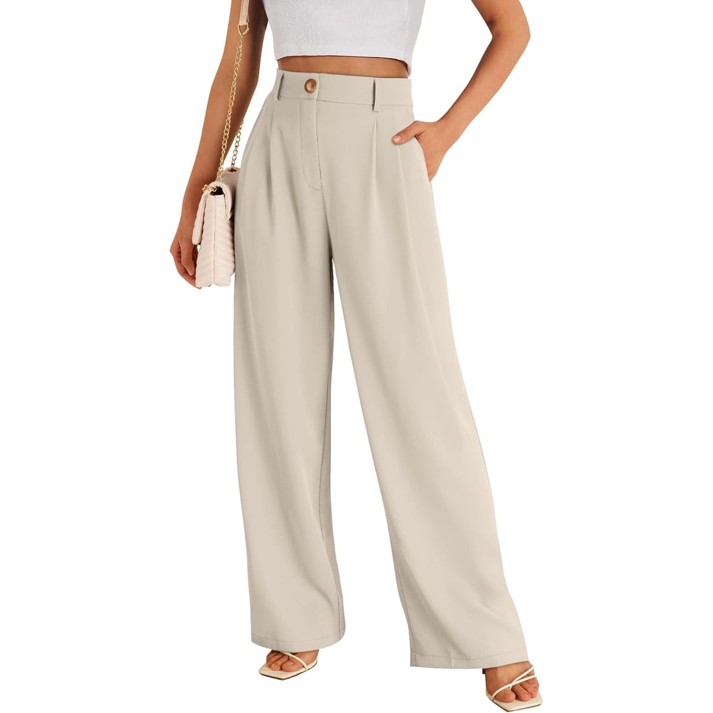 SUNBS Wide Leg Pants Women Dress Work High Waisted Business Casual Pants Yoga Cargo Sweatpants with Pockets 2025