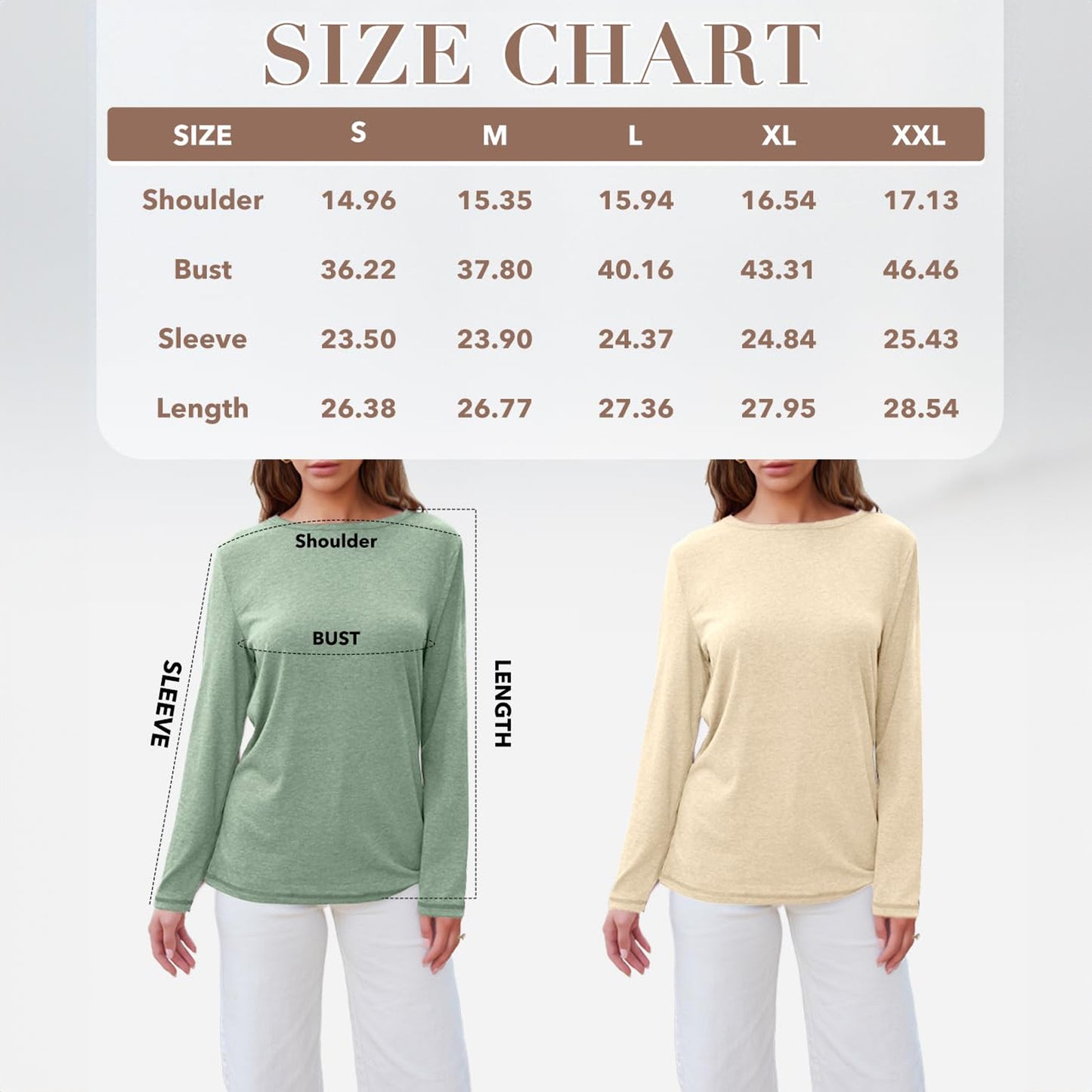 SUNBS Long Sleeve Shirts for Women Crew Neck Fall Fashion Pullover Casual Tops Clothes
