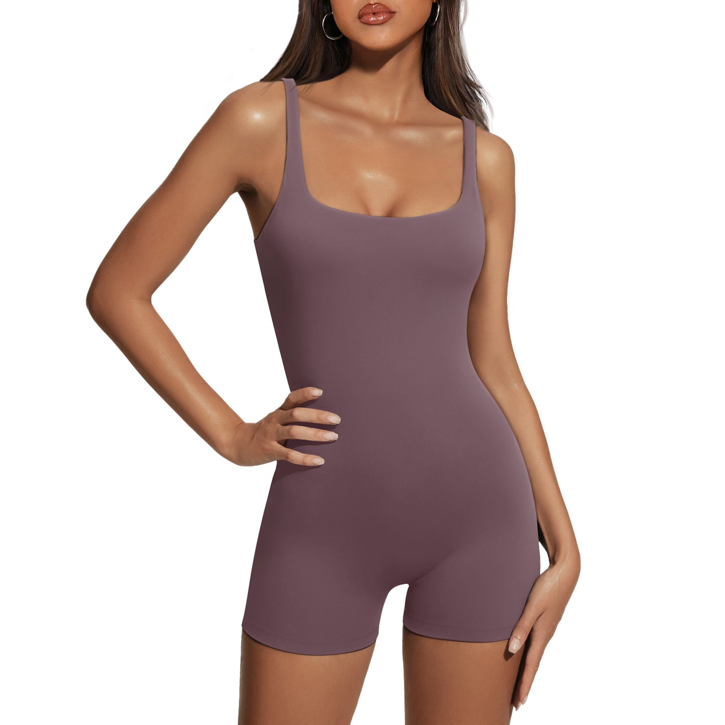 SUNBS Womens Jumpsuits Shorts Rompers One Piece Bodysuits Yoga Sleeveless Backless Seamless Bodycon Outfits Clothes 2024