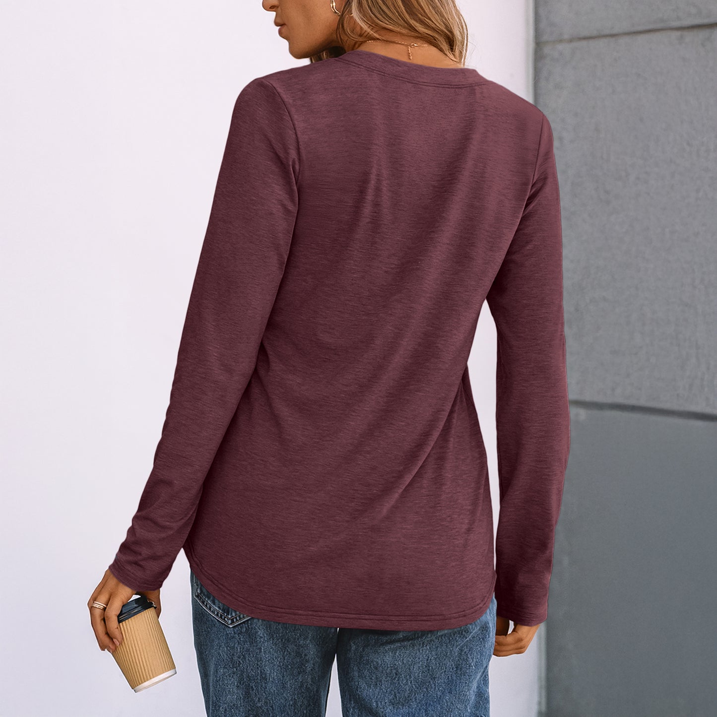 SUNBS Blouses for Women Dressy Casual V Neck Womens Tops Long Sleeve Shirts for Women Blouses