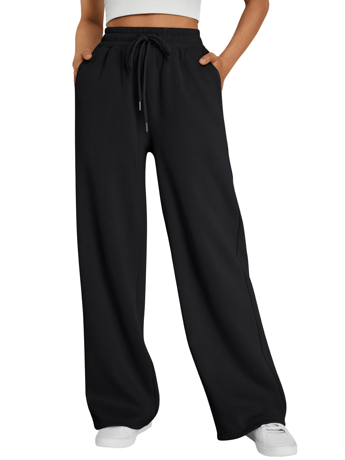 SUNBS Wide Leg Sweatpants Womens Cargo High Waisted Baggy Lounge Pants Drawstring Athletic Cotton Joggers with Pockets 2025