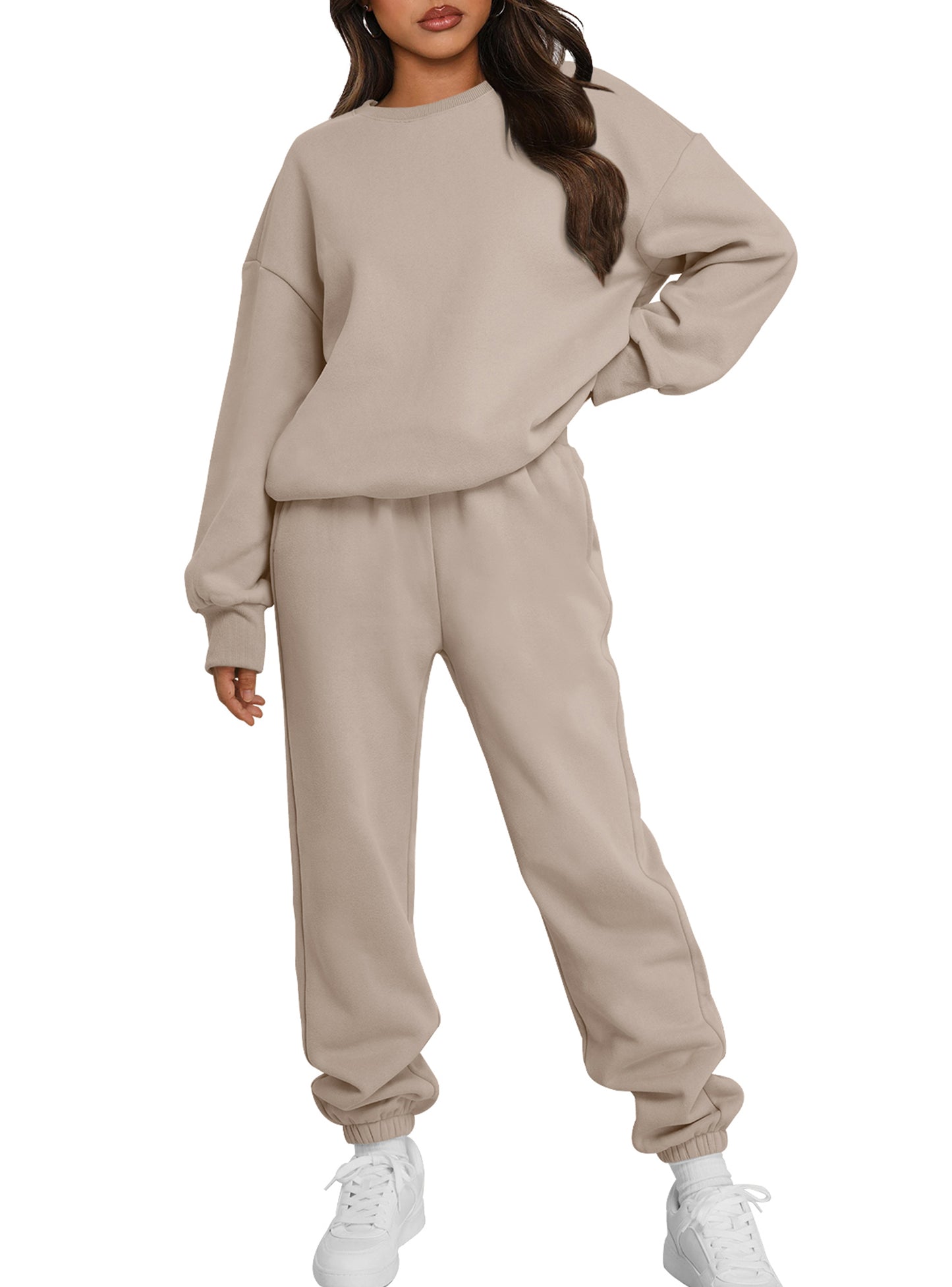 SUNBS Sweatsuits Women 2 Piece Outfits Two Piece Crewneck Sweatshirts Sets Lounge Fall Sweatpants 2025 Tracksuits