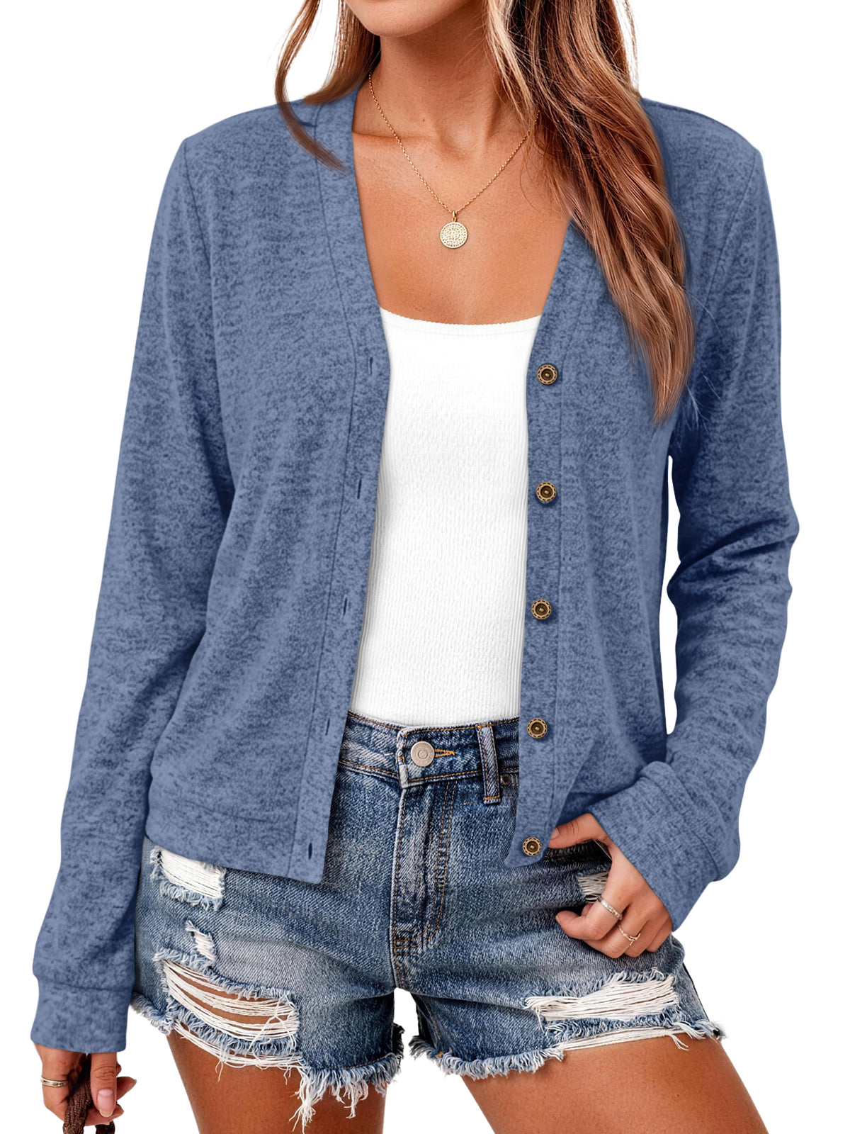 SUNBS Women's Fall Cardigan With Long Sleeves Kint Lightweight Outwear Sweater