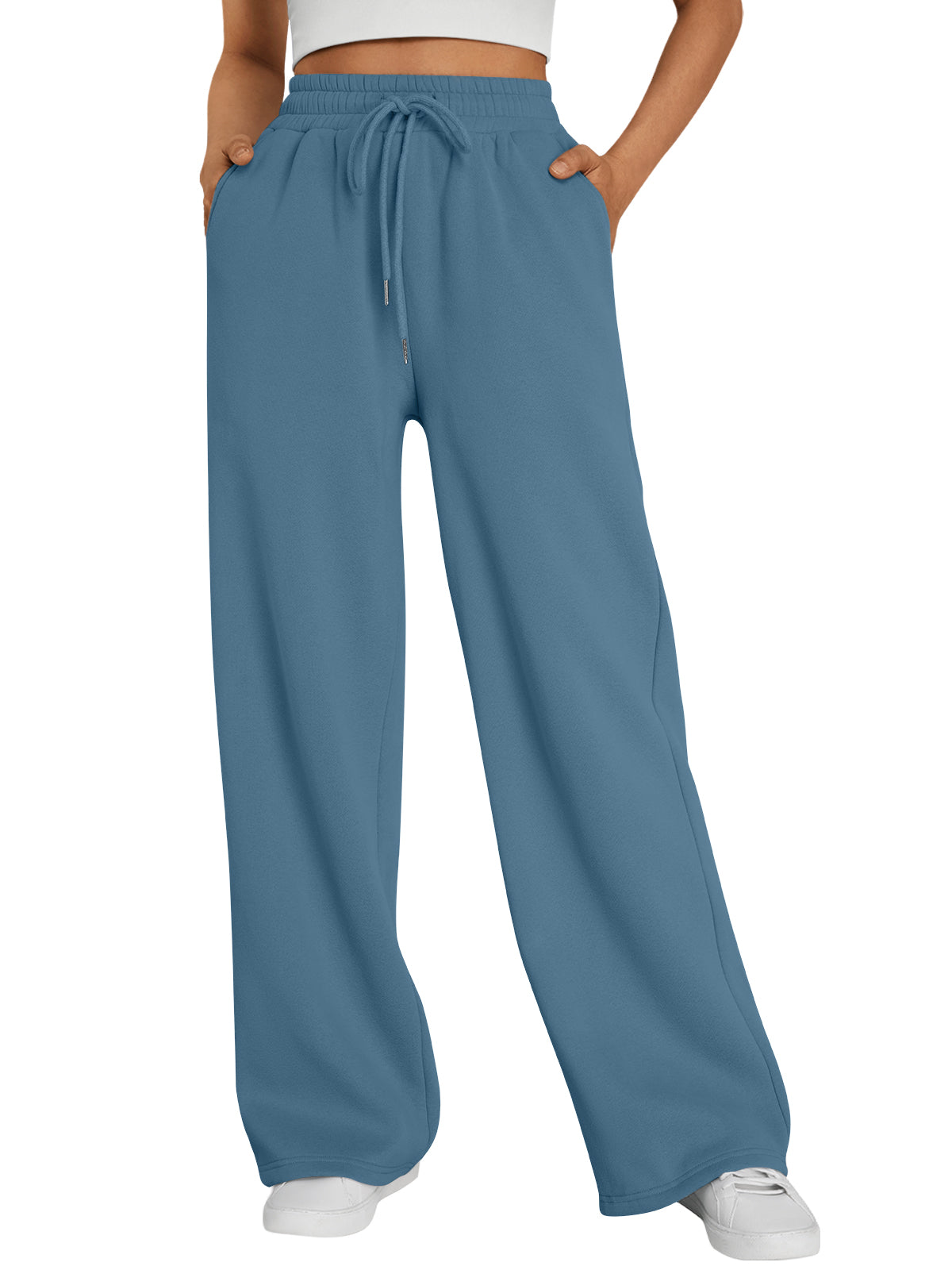 SUNBS Wide Leg Sweatpants Womens Cargo High Waisted Baggy Lounge Pants Drawstring Athletic Cotton Joggers with Pockets 2025