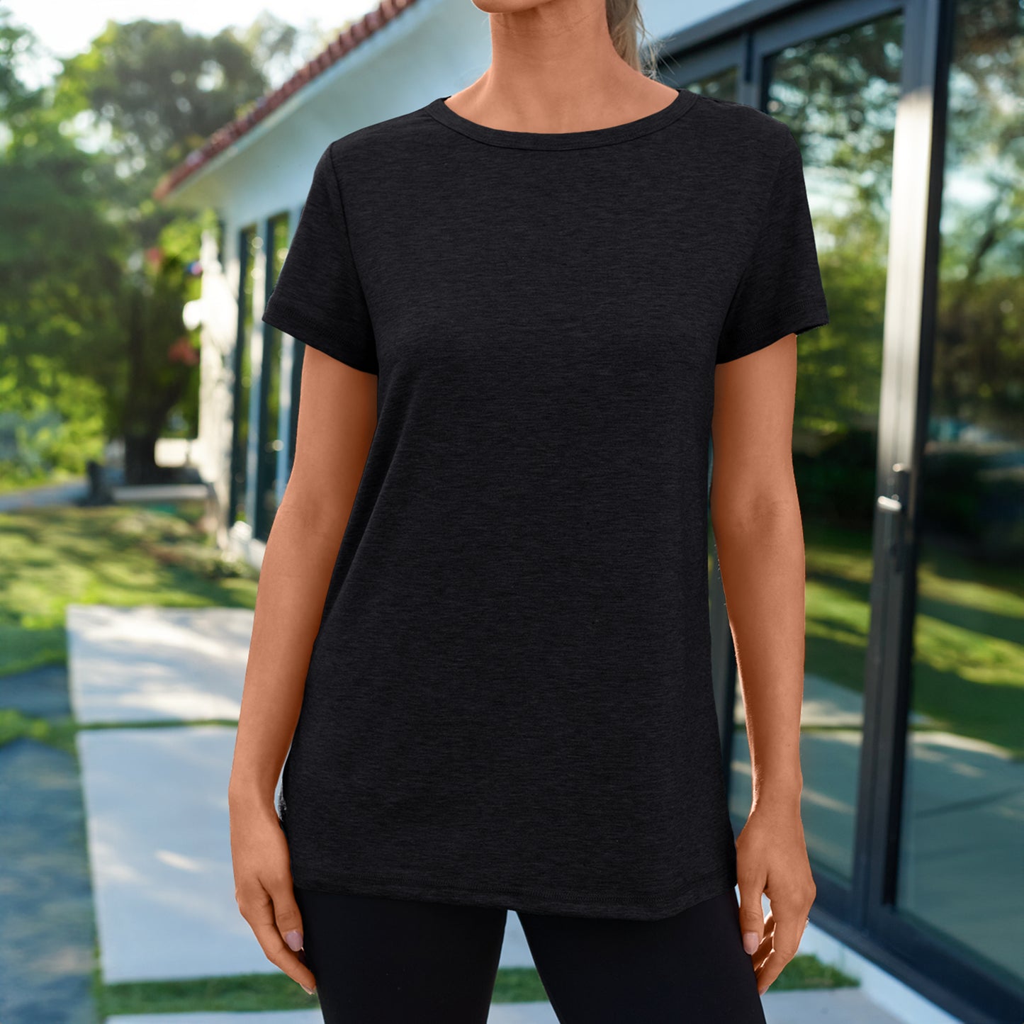 SUNBS Shirts for Women Summer Spring Tops Short Sleeve Oversized T Shirts Fashion Basic Casual Tee Clothes 2025 Trendy