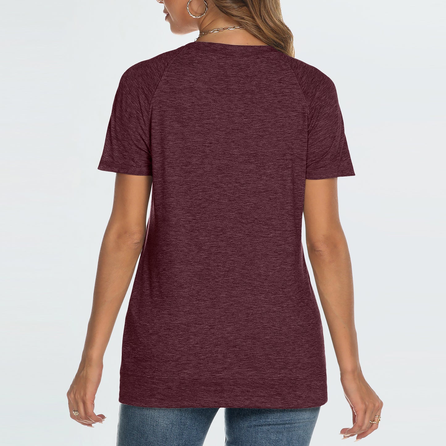 SUNBS Womens Short Sleeve Crew Neck T Shirts Casual Plain Summer Tops for Women 2025
