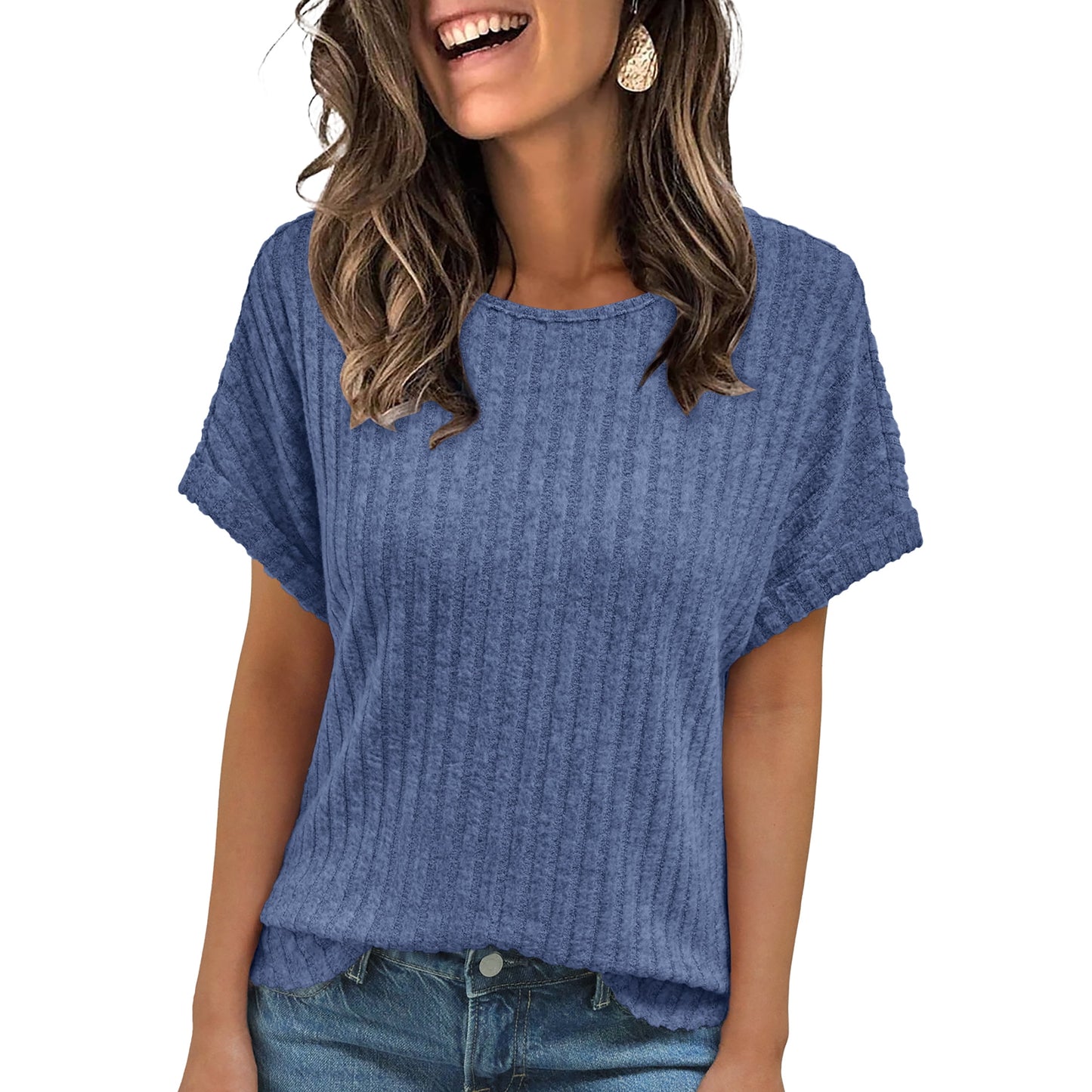 SUNBS Women Blouses Summer Sweaters Short Sleeve Tunic Tops Dressy Casual Business Shirts 2025
