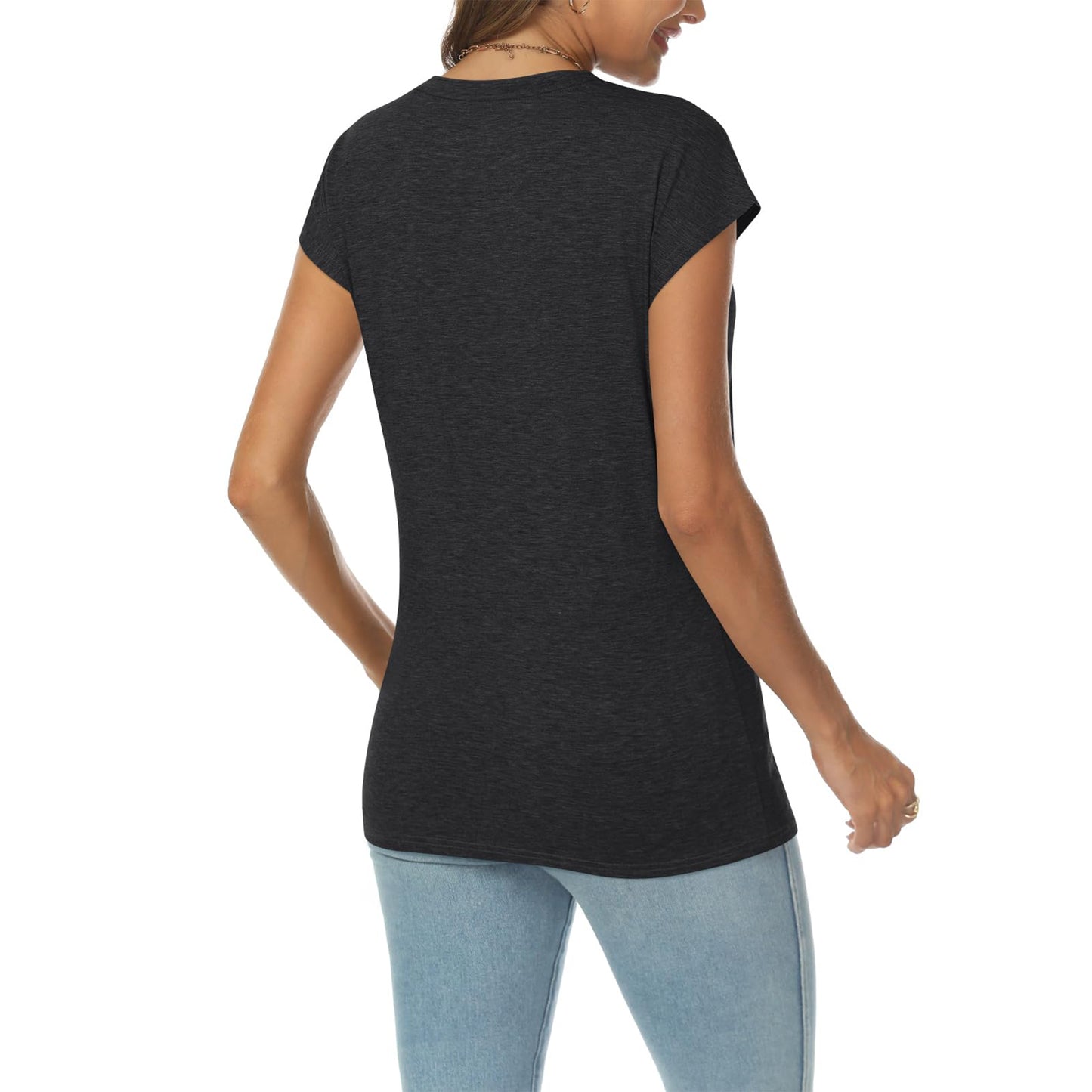SUNBS Womens Casual V Neck Shirts Basic Plain T Shirts Cute Tops for Women Summer Clothes 2025