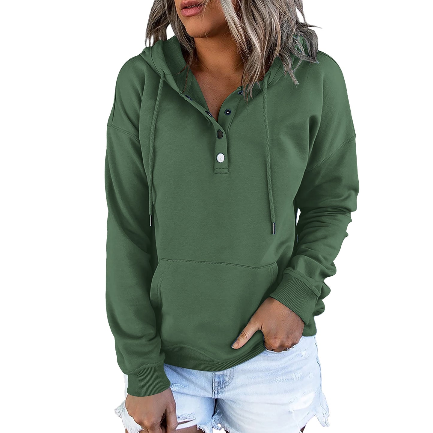 SUNBS Hoodies for Women Casual Sweatshirts Pullover Sweaters Drawstring Long Sleeve Fall Clothes With Pocket
