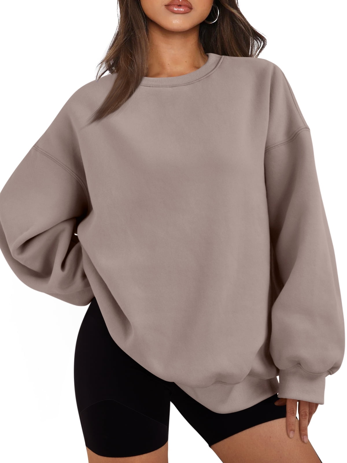 SUNBS Oversized Sweatshirts for Women Crewneck Y2k Sweaters Casual Tops Comfy Fall Fashion Pullover Outfits Winter Clothes 2024