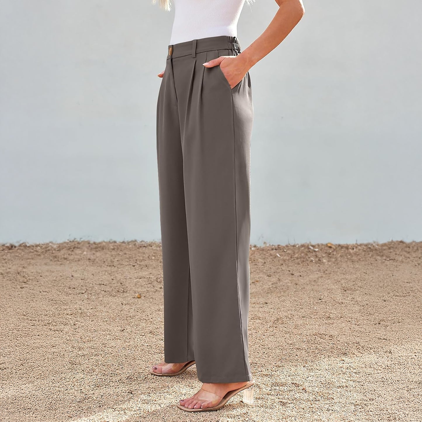 SUNBS Wide Leg Pants Women Dress Work High Waisted Business Casual Pants Yoga Cargo Sweatpants with Pockets 2025