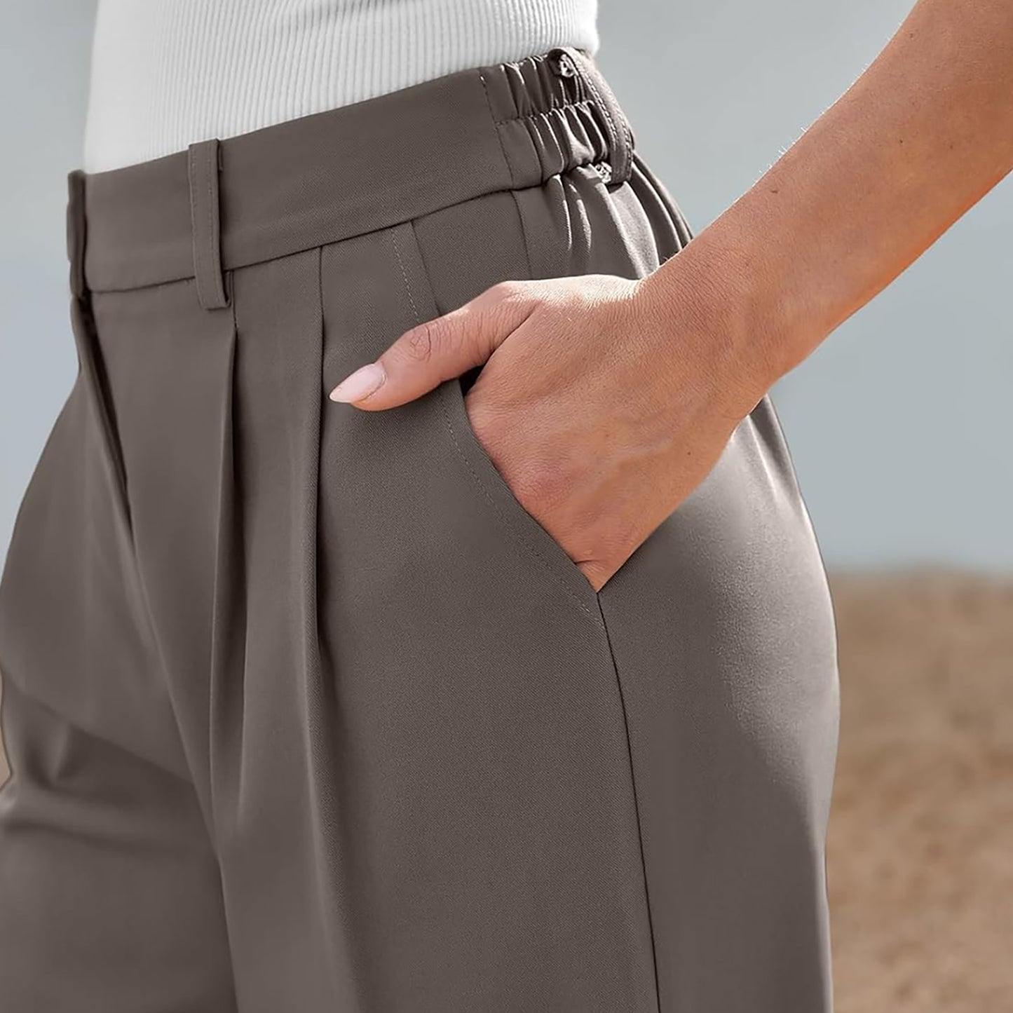 SUNBS Wide Leg Pants Women Dress Work High Waisted Business Casual Pants Yoga Cargo Sweatpants with Pockets 2025