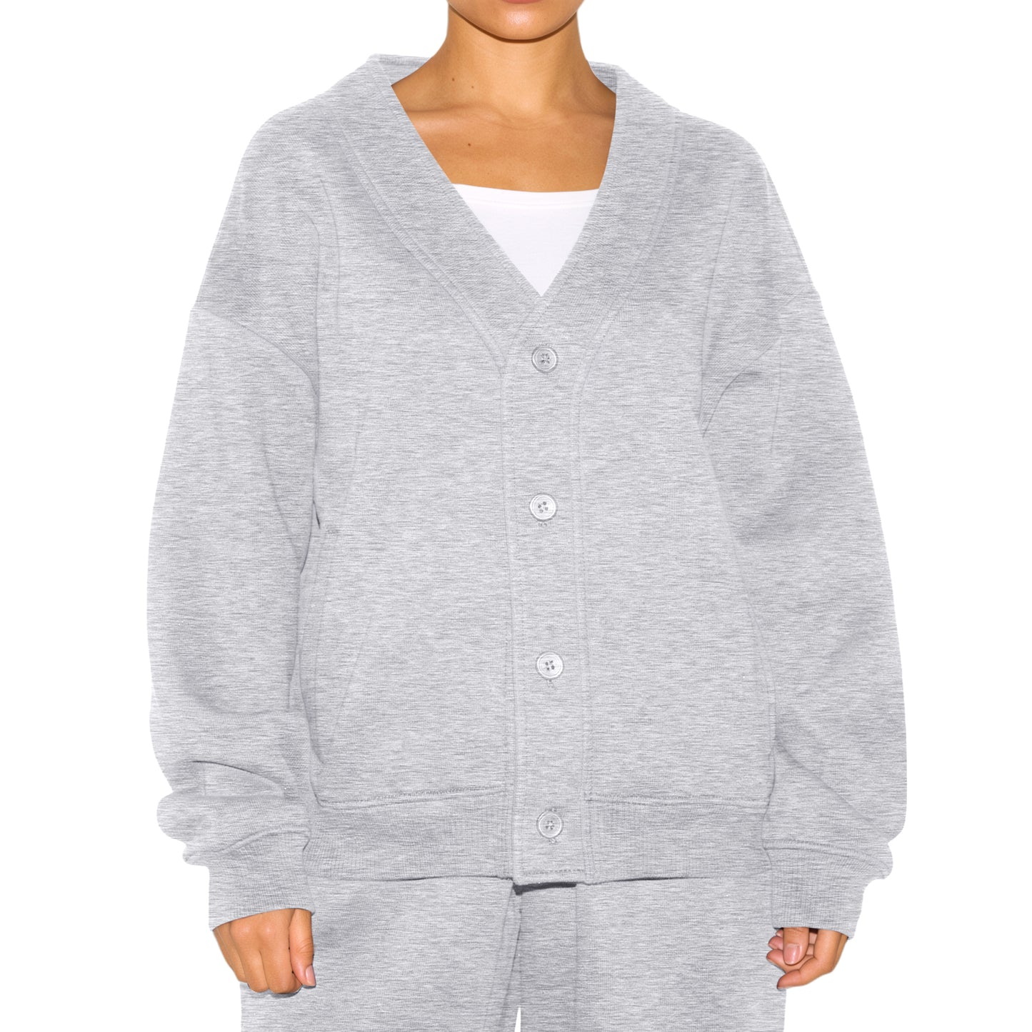 SUNBS Button Down V Neck Cardigan for Women Fall Chic Coat Oversized Casual Sweaters with Pocket
