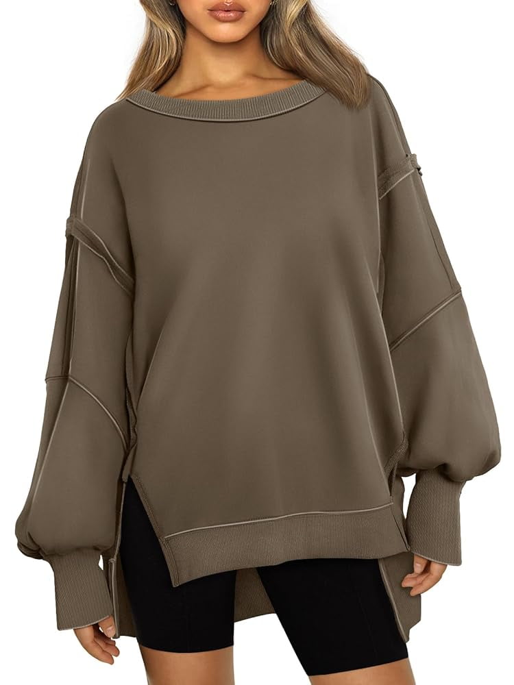 SUNBS Womens Oversized Sweatshirts Hoodies Crewneck Shirts Fall Outfits Teen Girls Y2k Winter Clothes