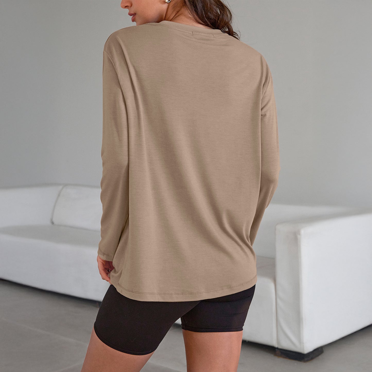 SUNBS T Shirts for Women Oversized Long Sleeve Basic Crewneck Tee Fall Winter Casual Blouses, Sizes S-3XL