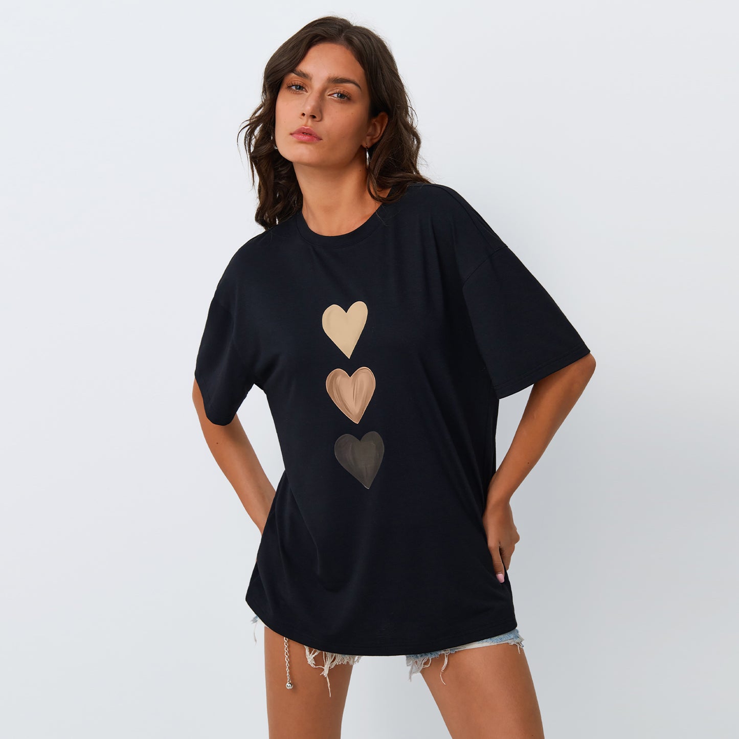 SUNBS Womens Loose Fit Graphic Tees Sun & Moon Oversized Casual T-Shirts for Women Summer Tops 2025