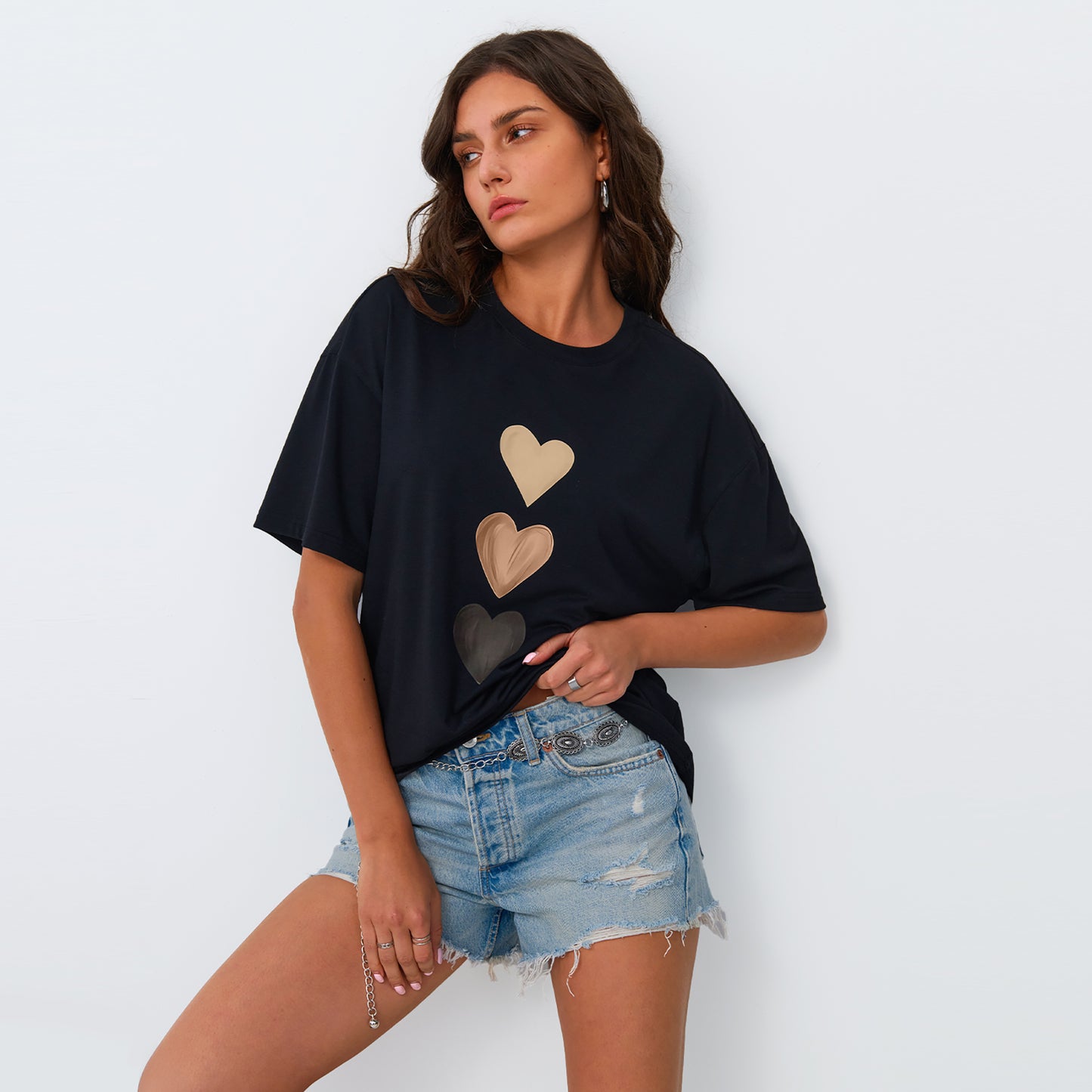 SUNBS Womens Loose Fit Graphic Tees Sun & Moon Oversized Casual T-Shirts for Women Summer Tops 2025
