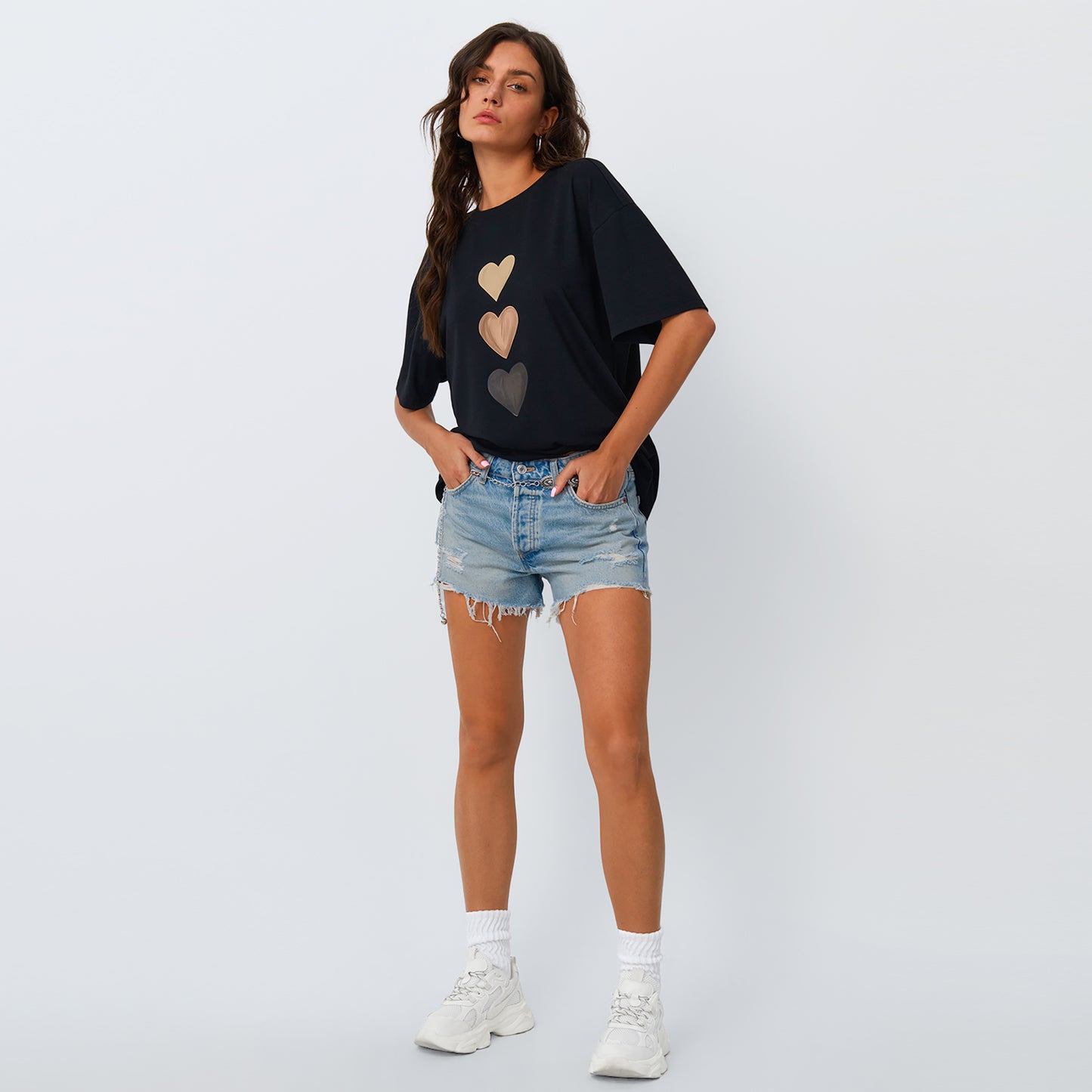 SUNBS Womens Loose Fit Graphic Tees Sun & Moon Oversized Casual T-Shirts for Women Summer Tops 2025