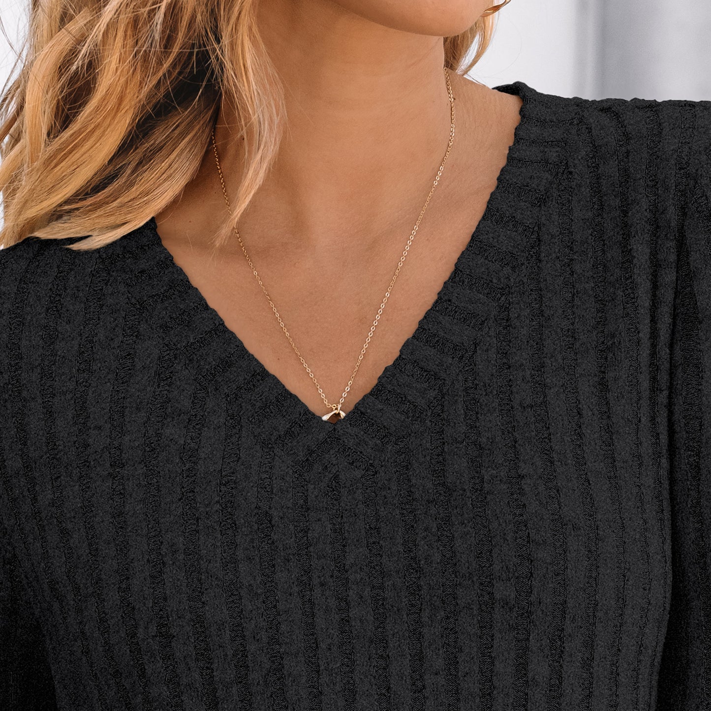 SUNBS Long Sleeve Shirts for Women Tunic Sweaters Casual V Neck Fall Winter Fashion Clothes, Sizes S-2XL