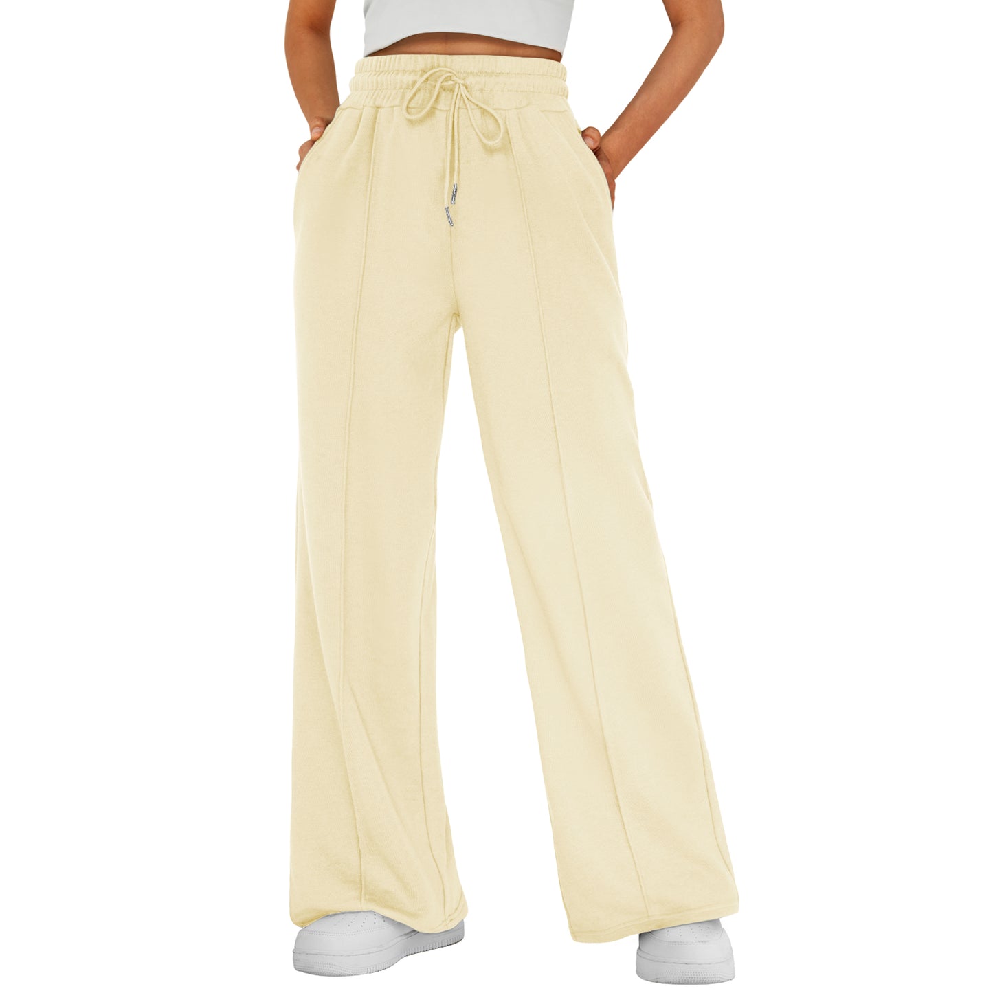 SUNBS Wide Leg Pants Womens Cargo Sweatpants Yoga Work Baggy Lounge Drawstring Elevated Seams Joggers with Pockets 2025