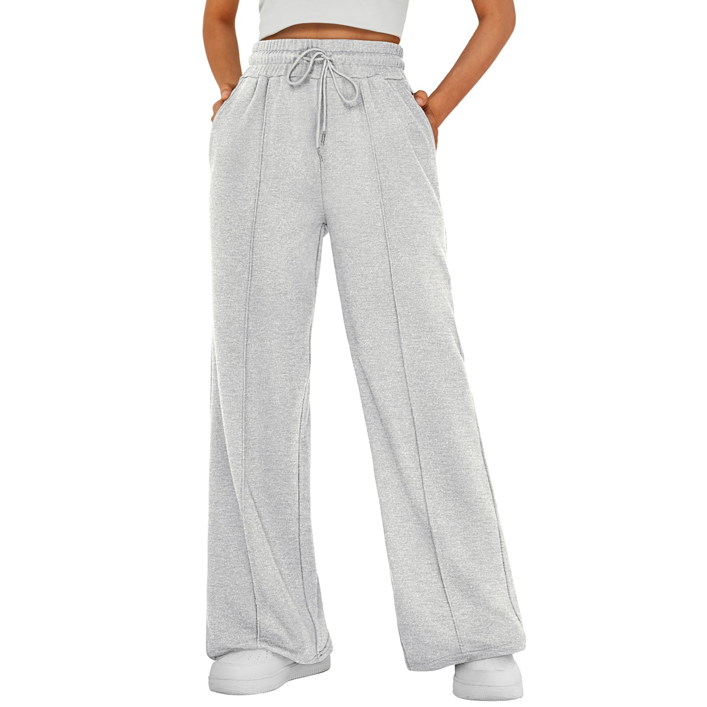 SUNBS Wide Leg Pants Womens Cargo Sweatpants Yoga Work Baggy Lounge Drawstring Elevated Seams Joggers with Pockets 2025