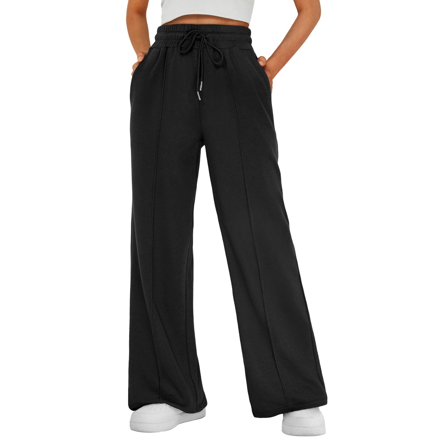 SUNBS Wide Leg Pants Womens Cargo Sweatpants Yoga Work Baggy Lounge Drawstring Elevated Seams Joggers with Pockets 2025