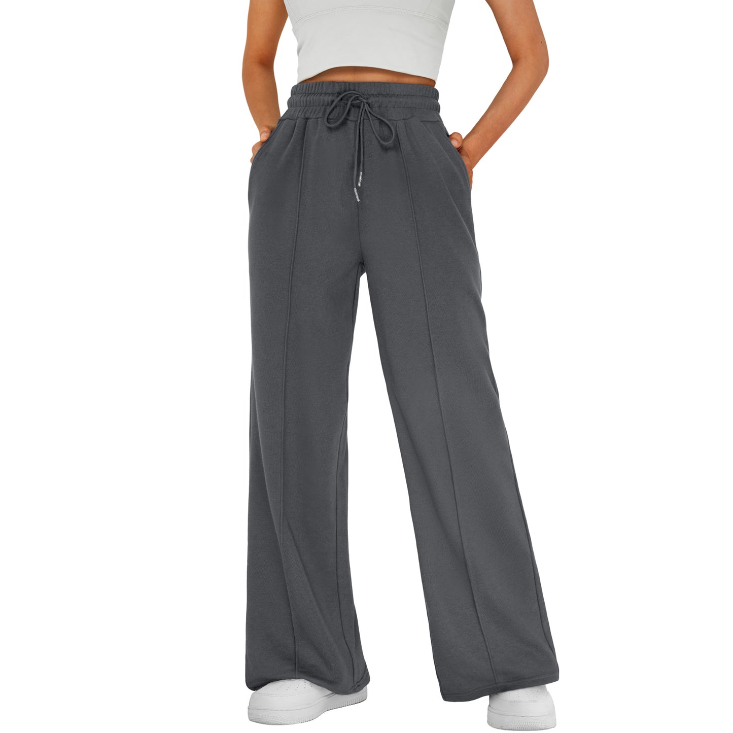 SUNBS Wide Leg Pants Womens Cargo Sweatpants Yoga Work Baggy Lounge Drawstring Elevated Seams Joggers with Pockets 2025