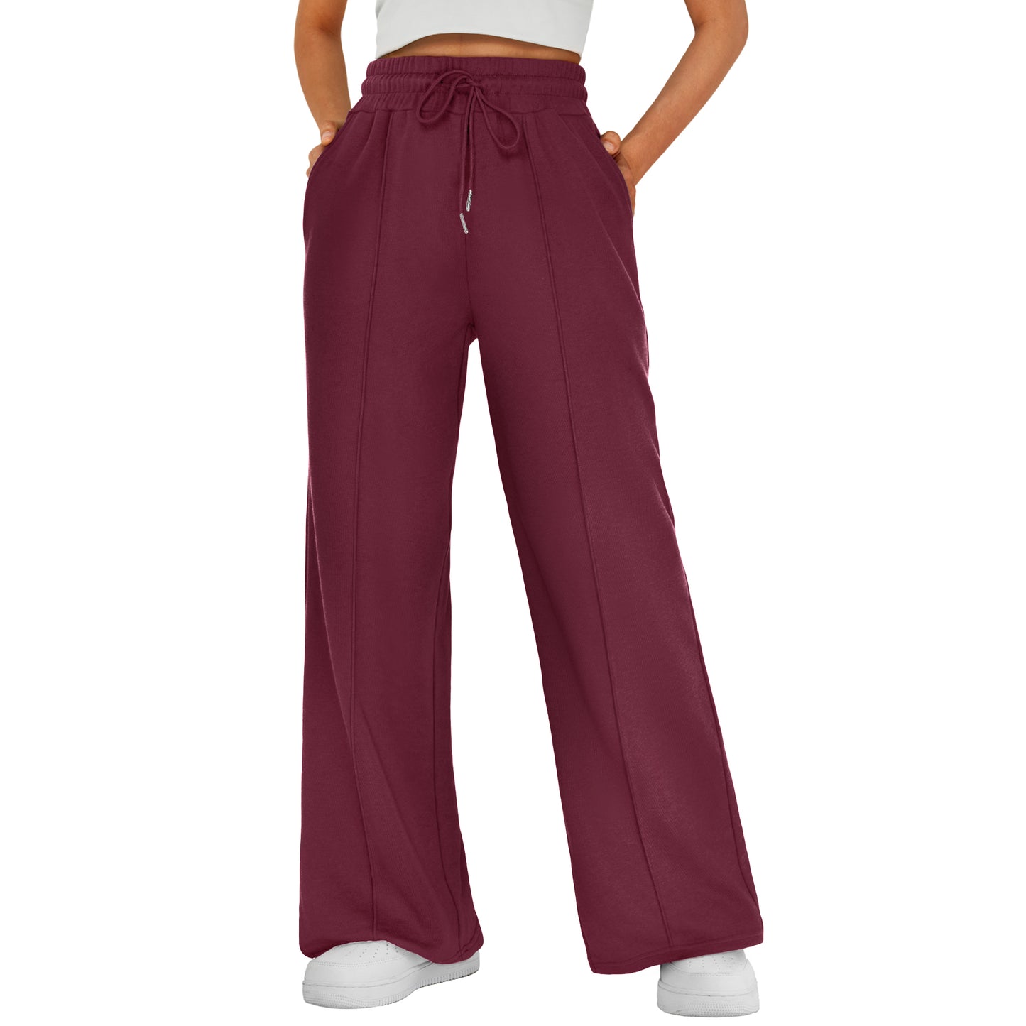 SUNBS Wide Leg Pants Womens Cargo Sweatpants Yoga Work Baggy Lounge Drawstring Elevated Seams Joggers with Pockets 2025