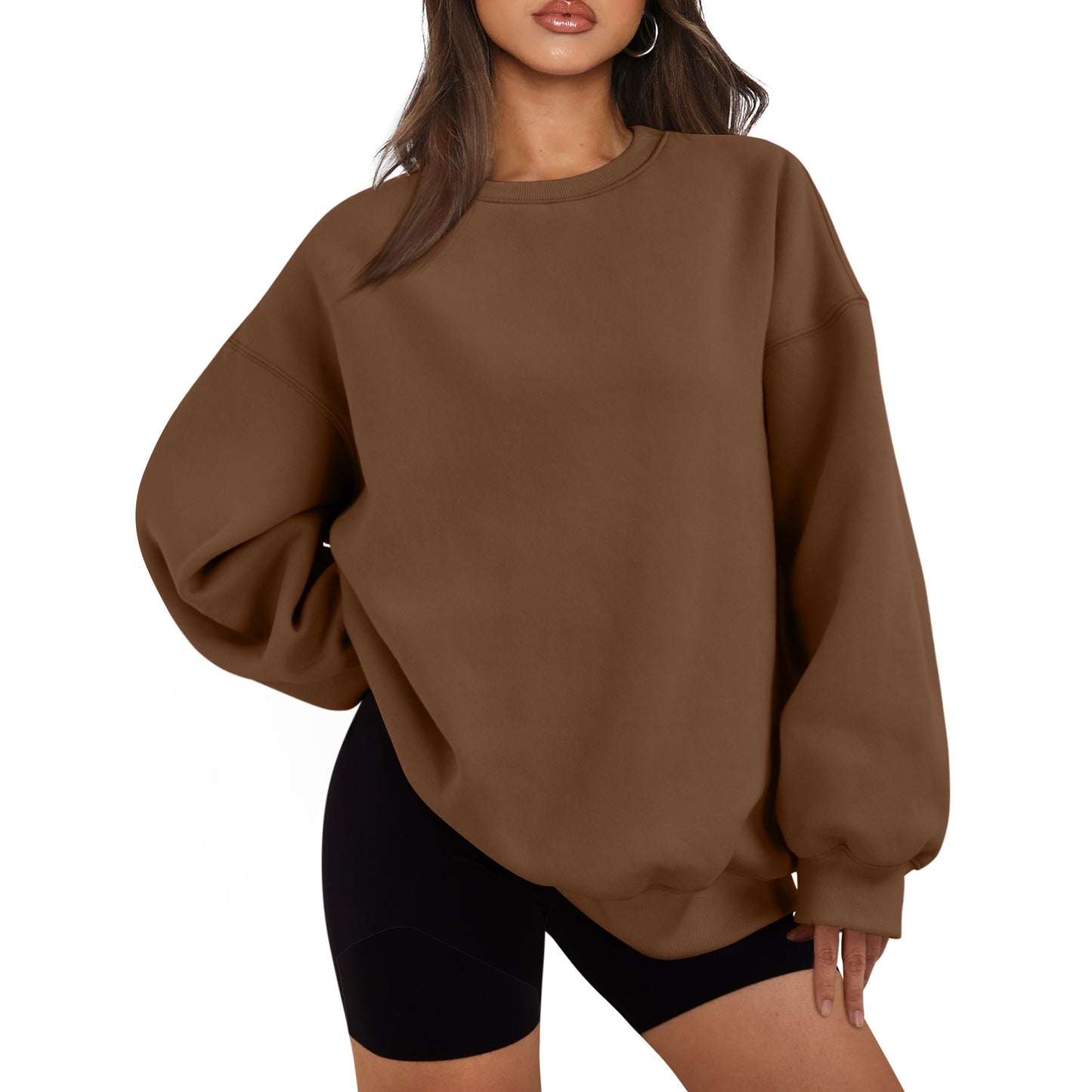 SUNBS Oversized Sweatshirts for Women Crewneck Y2k Sweaters Casual Tops Comfy Fall Fashion Pullover Outfits Winter Clothes 2024