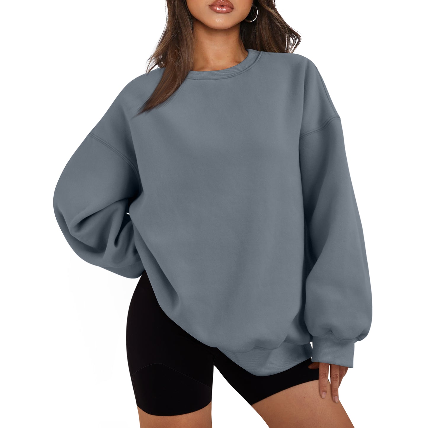 SUNBS Oversized Sweatshirts for Women Crewneck Y2k Sweaters Casual Tops Comfy Fall Fashion Pullover Outfits Winter Clothes 2024