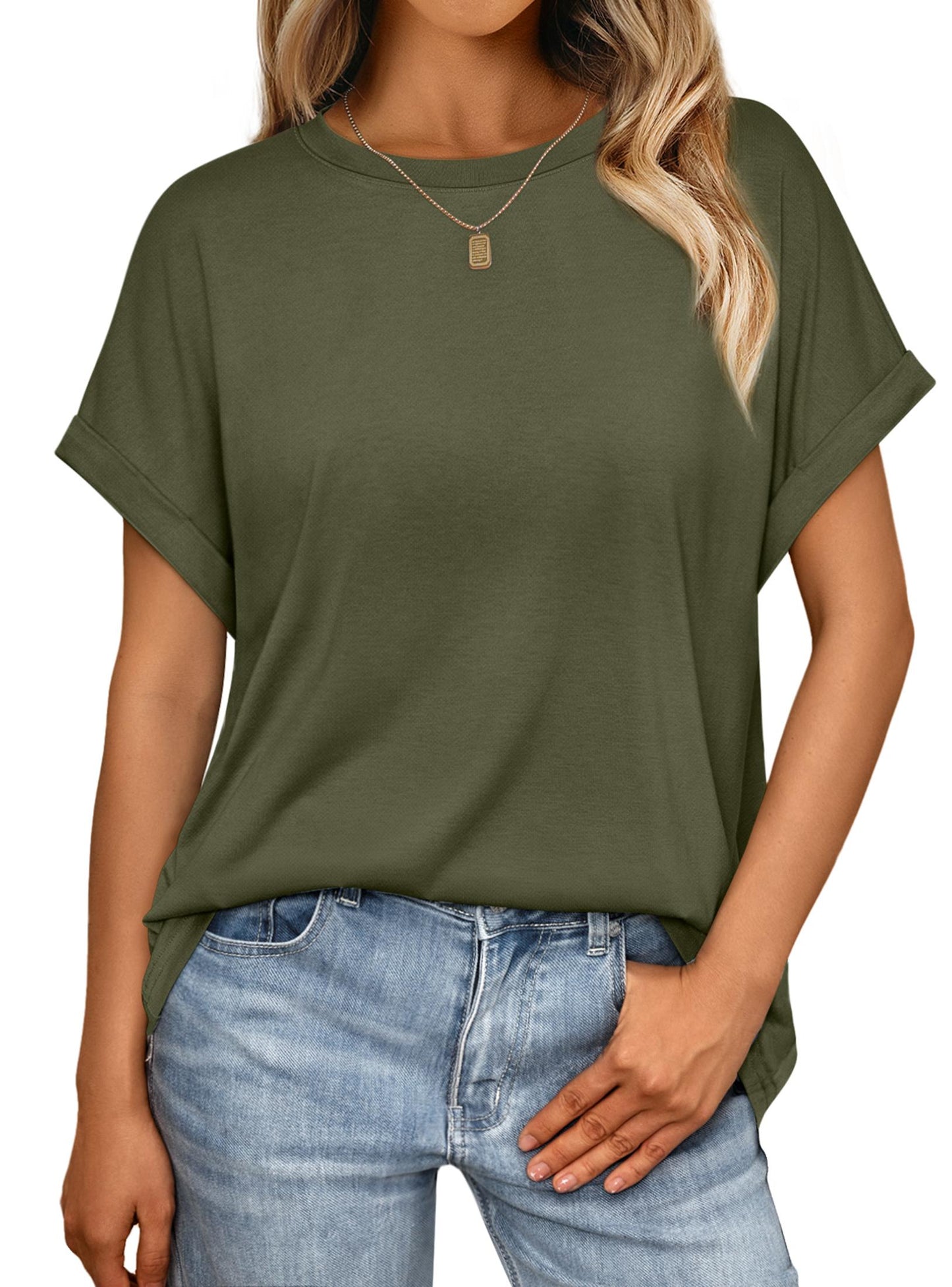 SUNBS Womens Tops Oversized Business Casual Shirts Loose Fit Short Sleeve Tshirts Summer Clothes Fashion Trendy Outfit