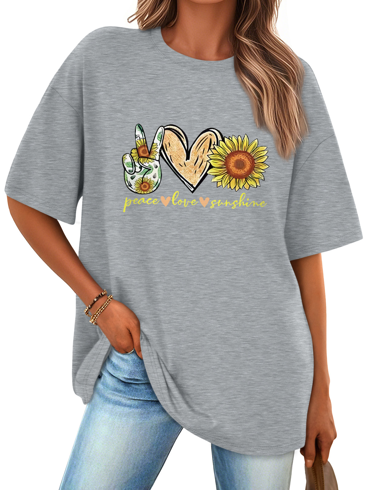 SUNBS Womens Loose Fit Graphic Tees Sun & Moon Oversized Casual T-Shirts for Women Summer Tops 2025