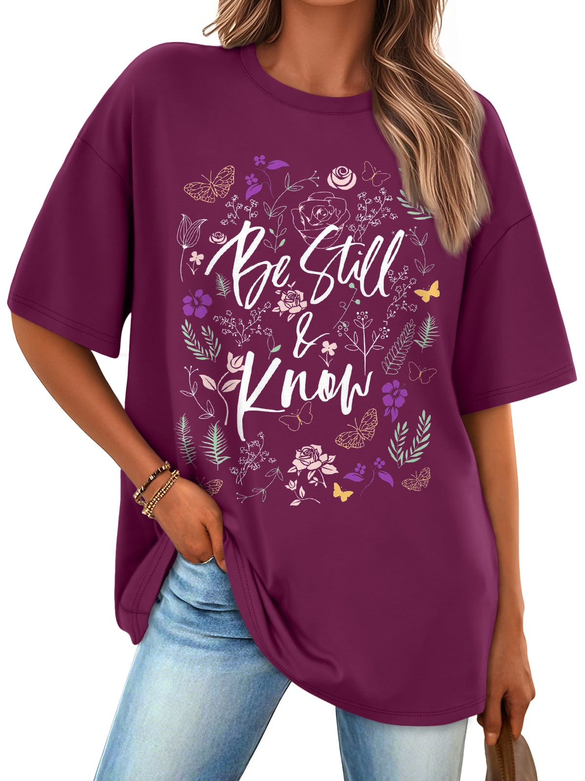 SUNBS Womens Loose Fit Graphic Tees Sun & Moon Oversized Casual T-Shirts for Women Summer Tops 2025