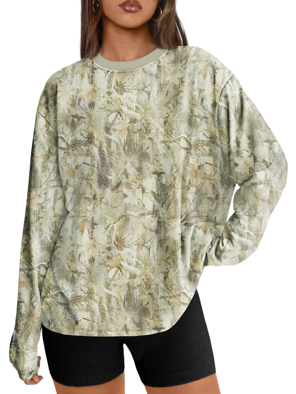 SUNBS T Shirts for Women Oversized Long Sleeve Basic Crewneck Tee Fall Winter Casual Blouses, Sizes S-3XL