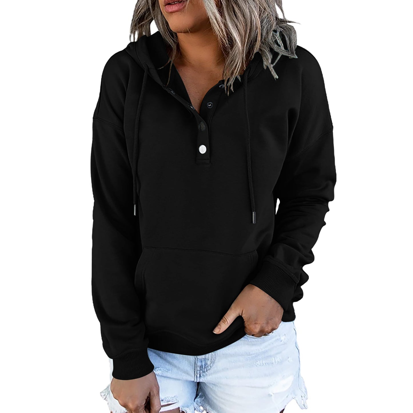 SUNBS Hoodies for Women Casual Sweatshirts Pullover Sweaters Drawstring Long Sleeve Fall Clothes With Pocket
