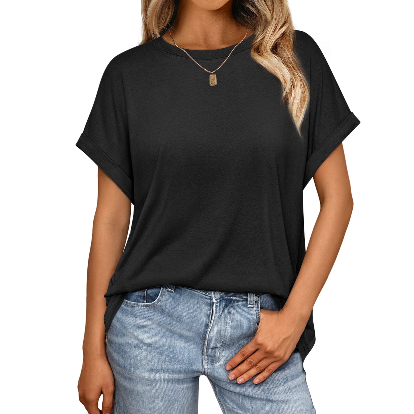 SUNBS Womens Tops Oversized Business Casual Shirts Loose Fit Short Sleeve Tshirts Summer Clothes Fashion Trendy Outfit