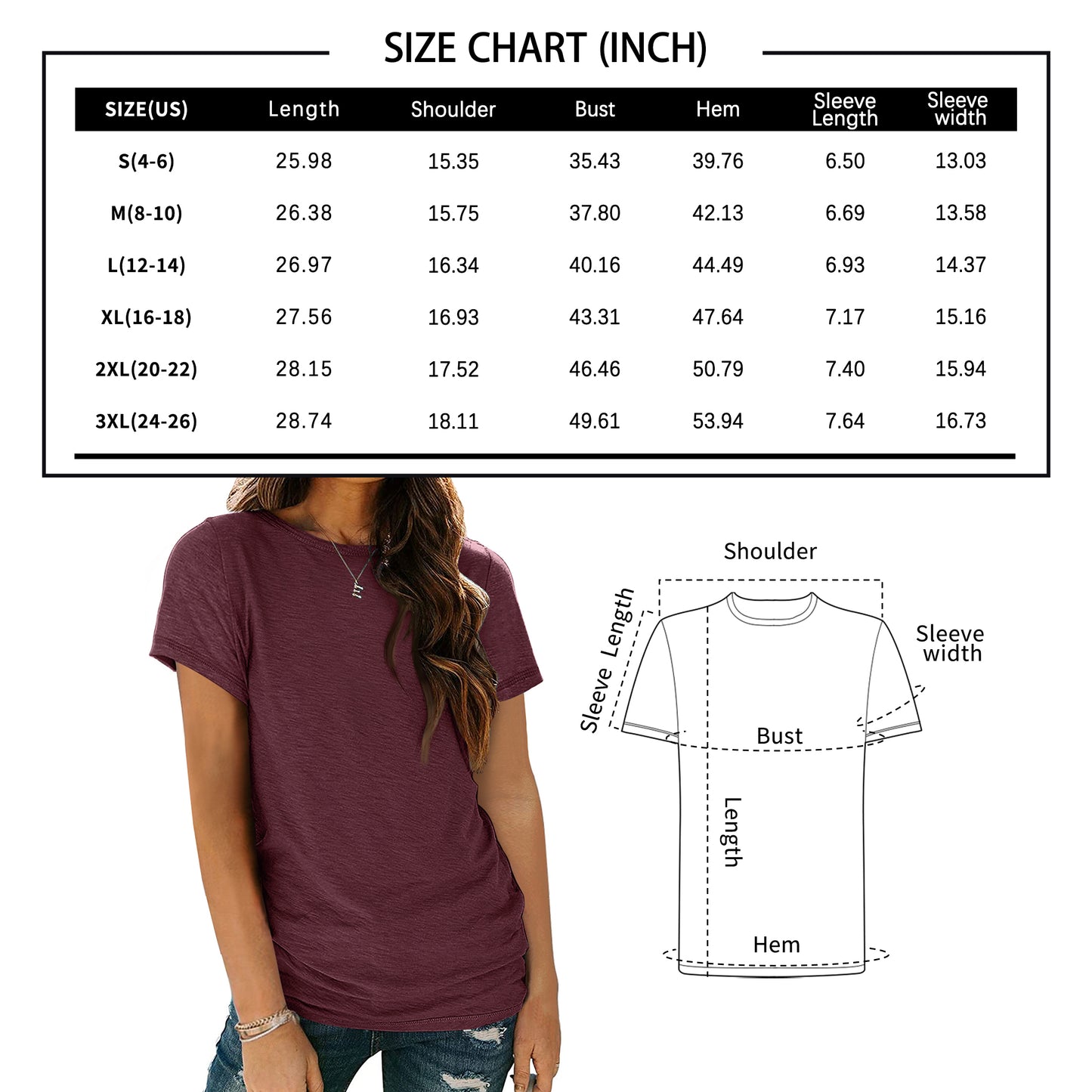 SUNBS Shirts for Women Summer Spring Tops Short Sleeve Oversized T Shirts Fashion Basic Casual Tee Clothes 2025 Trendy