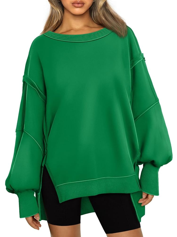 SUNBS Womens Oversized Sweatshirts Hoodies Crewneck Shirts Fall Outfits Teen Girls Y2k Winter Clothes