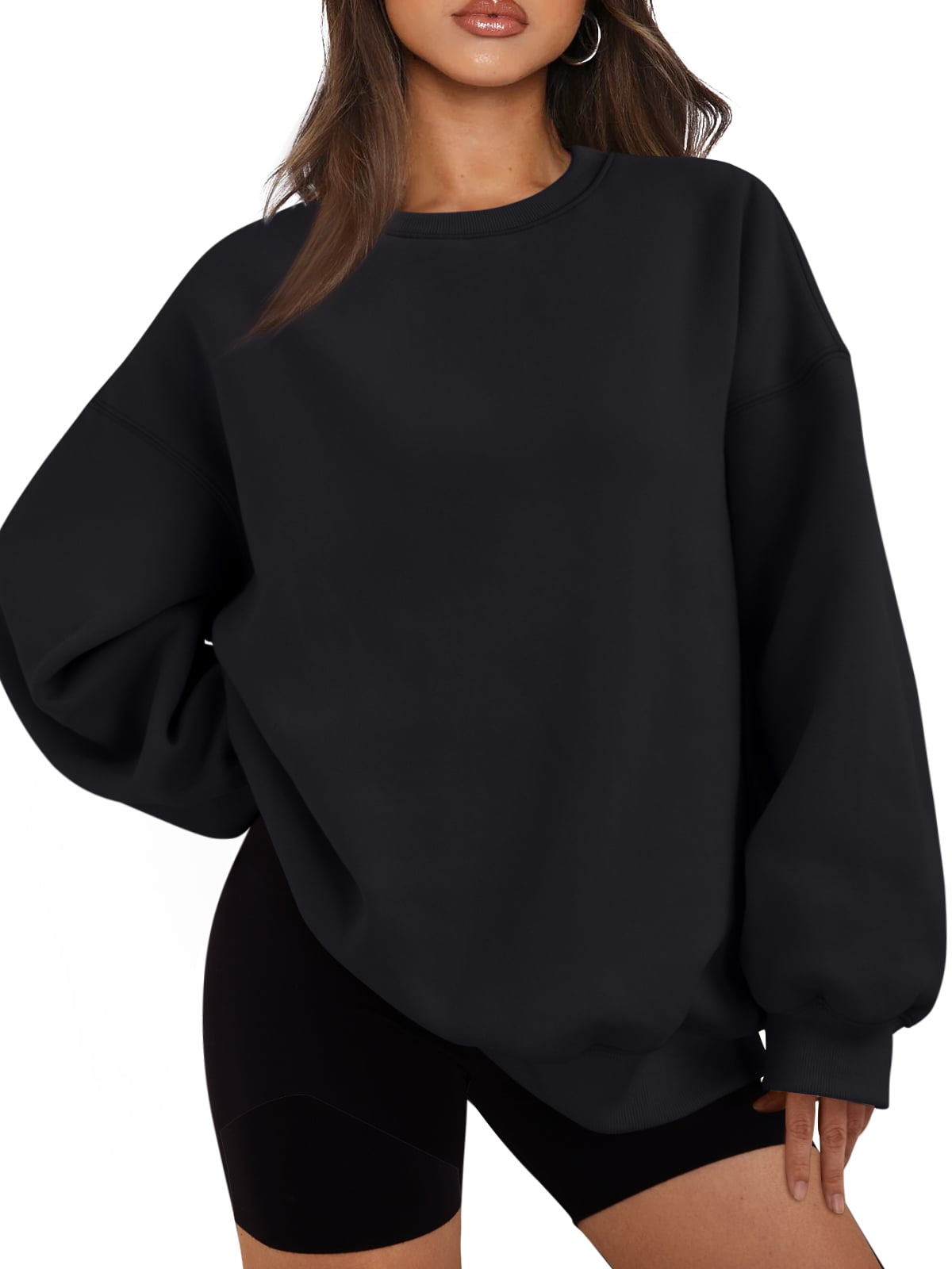 SUNBS Oversized Sweatshirts for Women Crewneck Y2k Sweaters Casual Tops Comfy Fall Fashion Pullover Outfits Winter Clothes 2024