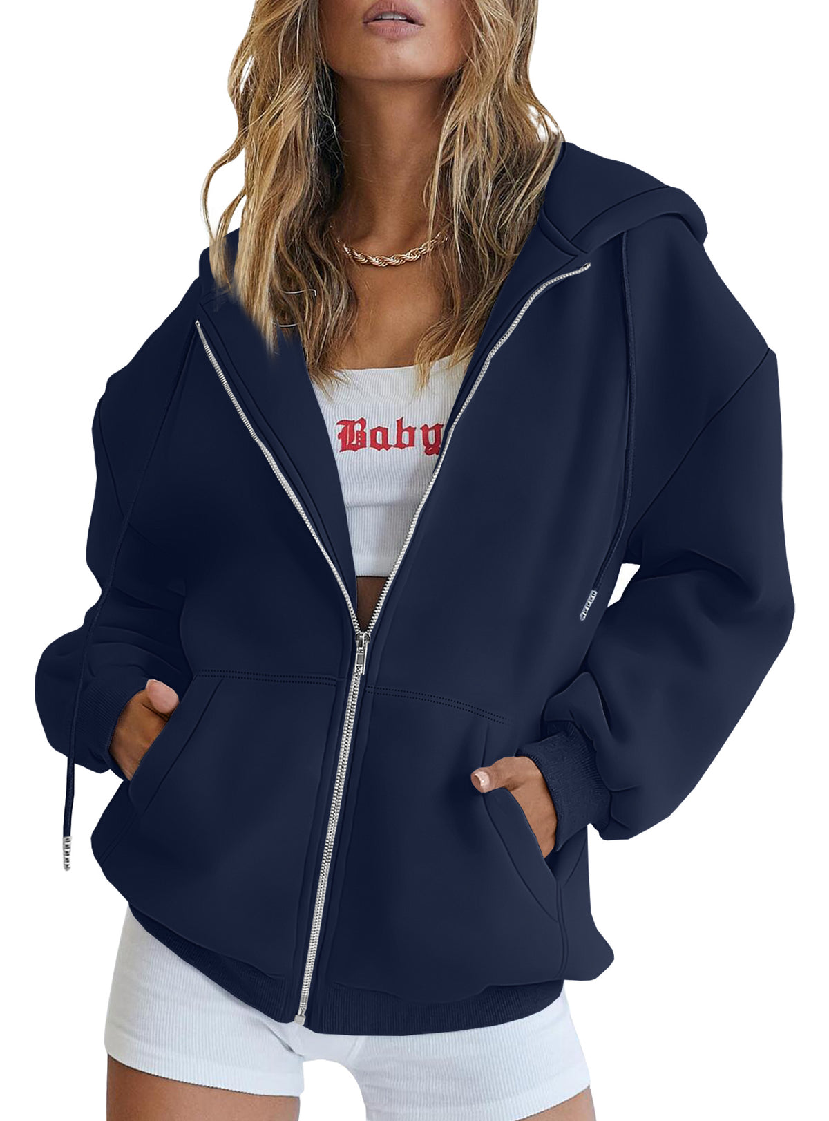 SUNBS Drawstring Zip Up Hoodies for Women Fall Cute Jacket Oversized Casual Sweatshirts with Pocket