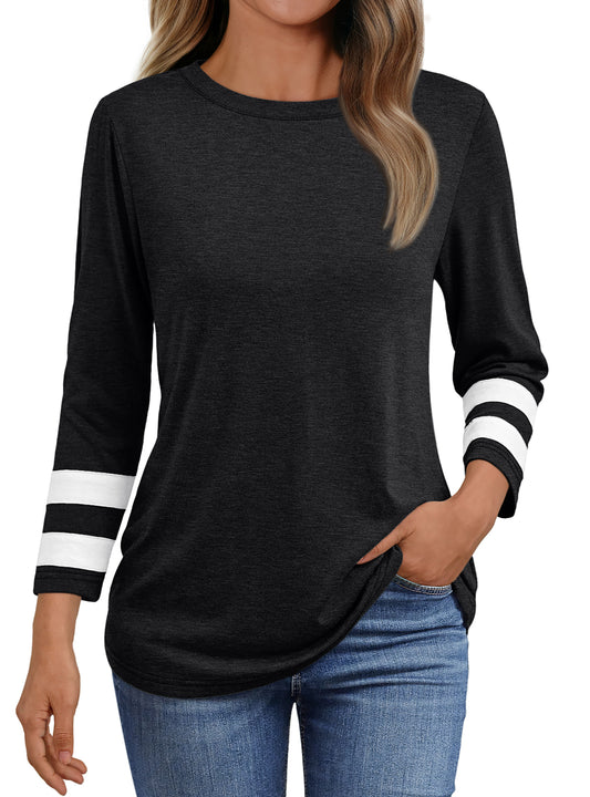 SUNBS Womens Tops 3/4 Length Long Sleeve Shirts Blouse Business Dressy Casual Tees Trendy 2025 Spring Outfits Clothes