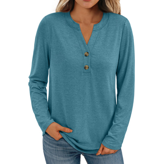 SUNBS Blouses for Women Dressy Casual V Neck Womens Tops Long Sleeve Shirts for Women Blouses