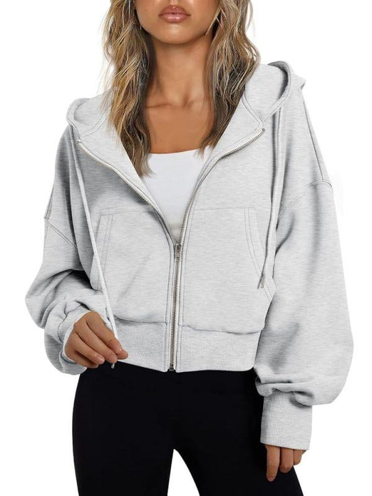 SUNBS Hoodies for Women Full Zip Up Cropped Sweatshirts Jackets Casual Comfy Gym Tops Fall Outfits Winter Clothes 2026