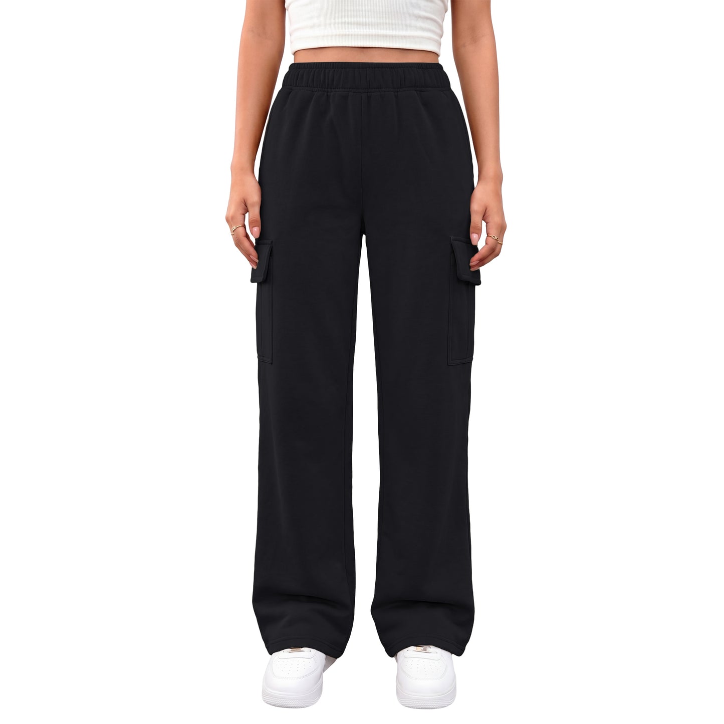 SUNBS Wide Leg Pants Womens Cargo Pants Casual Pants Drawstring Pants with Pockets