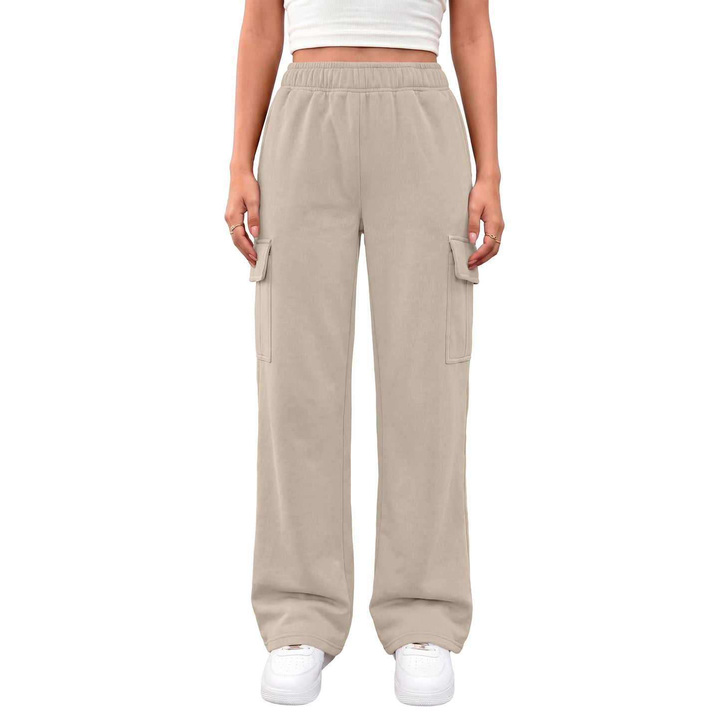 SUNBS Wide Leg Pants Womens Cargo Pants Casual Pants Drawstring Pants with Pockets