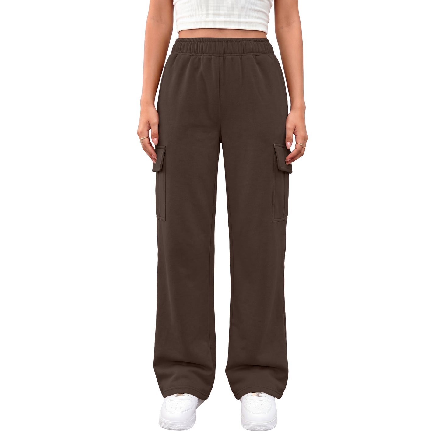 SUNBS Wide Leg Pants Womens Cargo Pants Casual Pants Drawstring Pants with Pockets